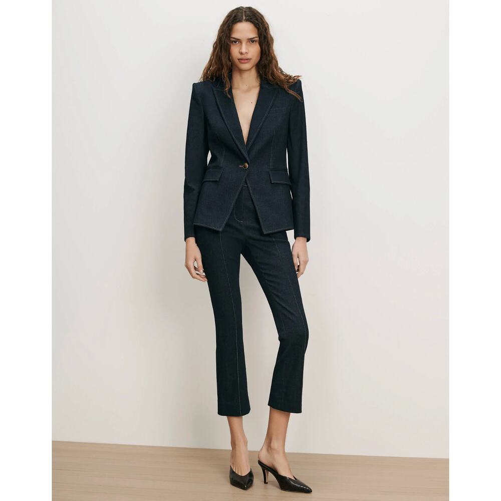 Veronica Beard Miller Denim Single-Breasted Dickey Jacket - Picture 4 of 16
